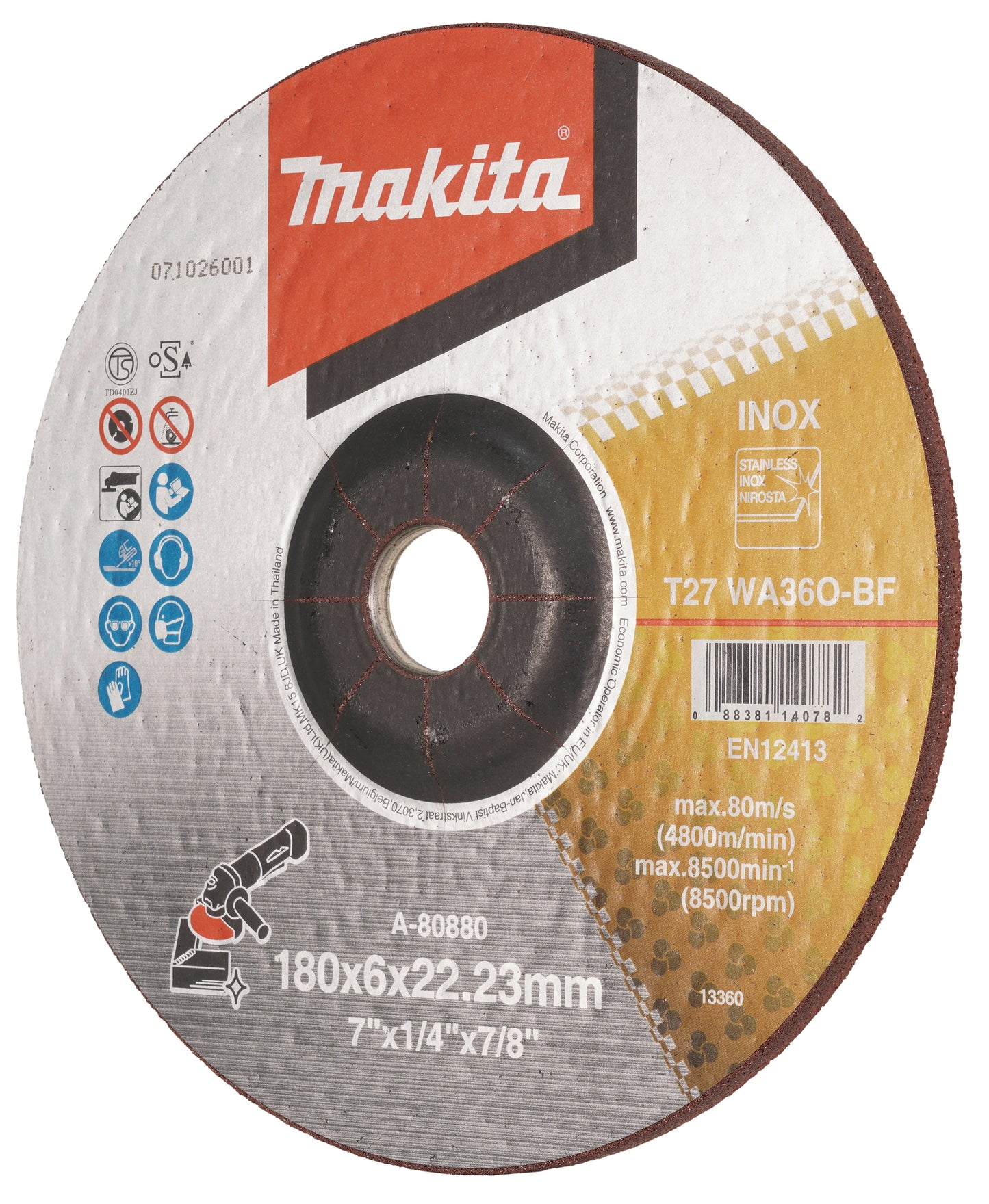 GRINDING WHEEL 180X6X22MM A36P