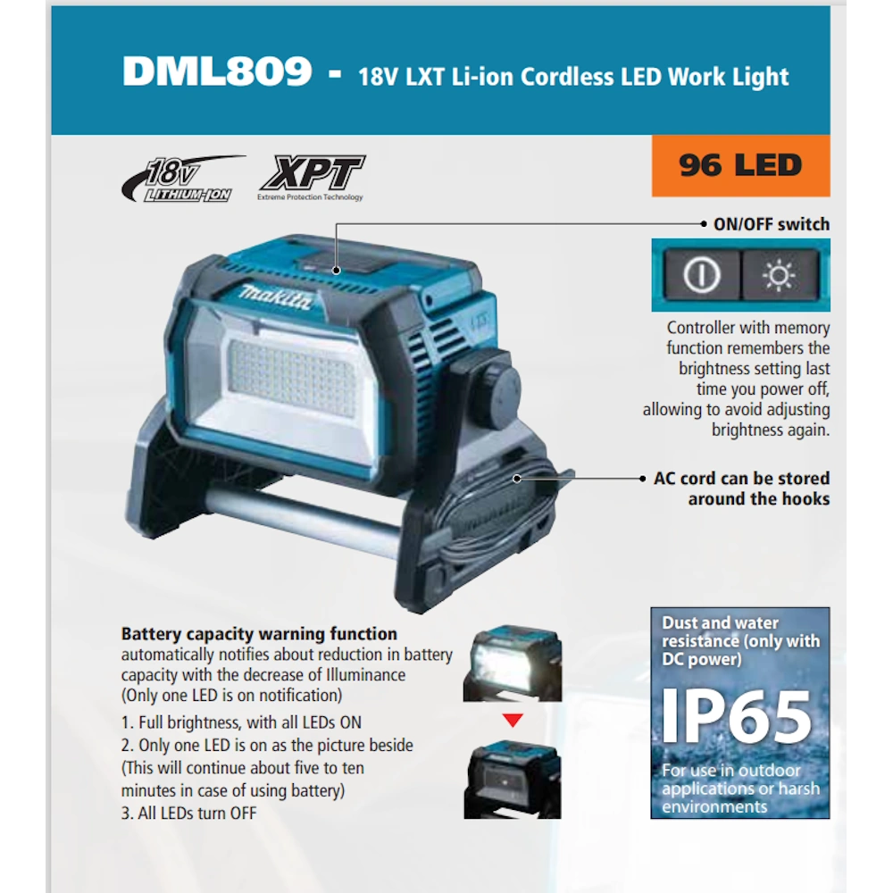 LED Area Worklight LXT DML809