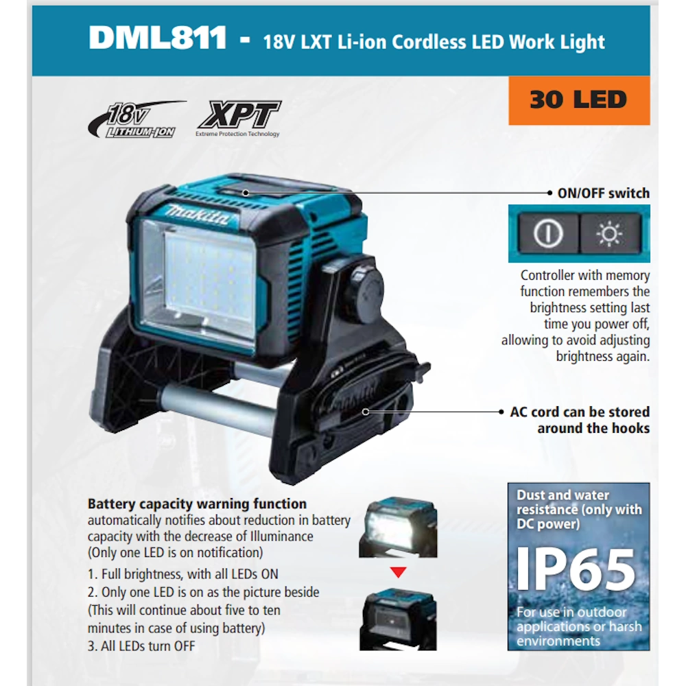 LED Area Worklight LXT DML811