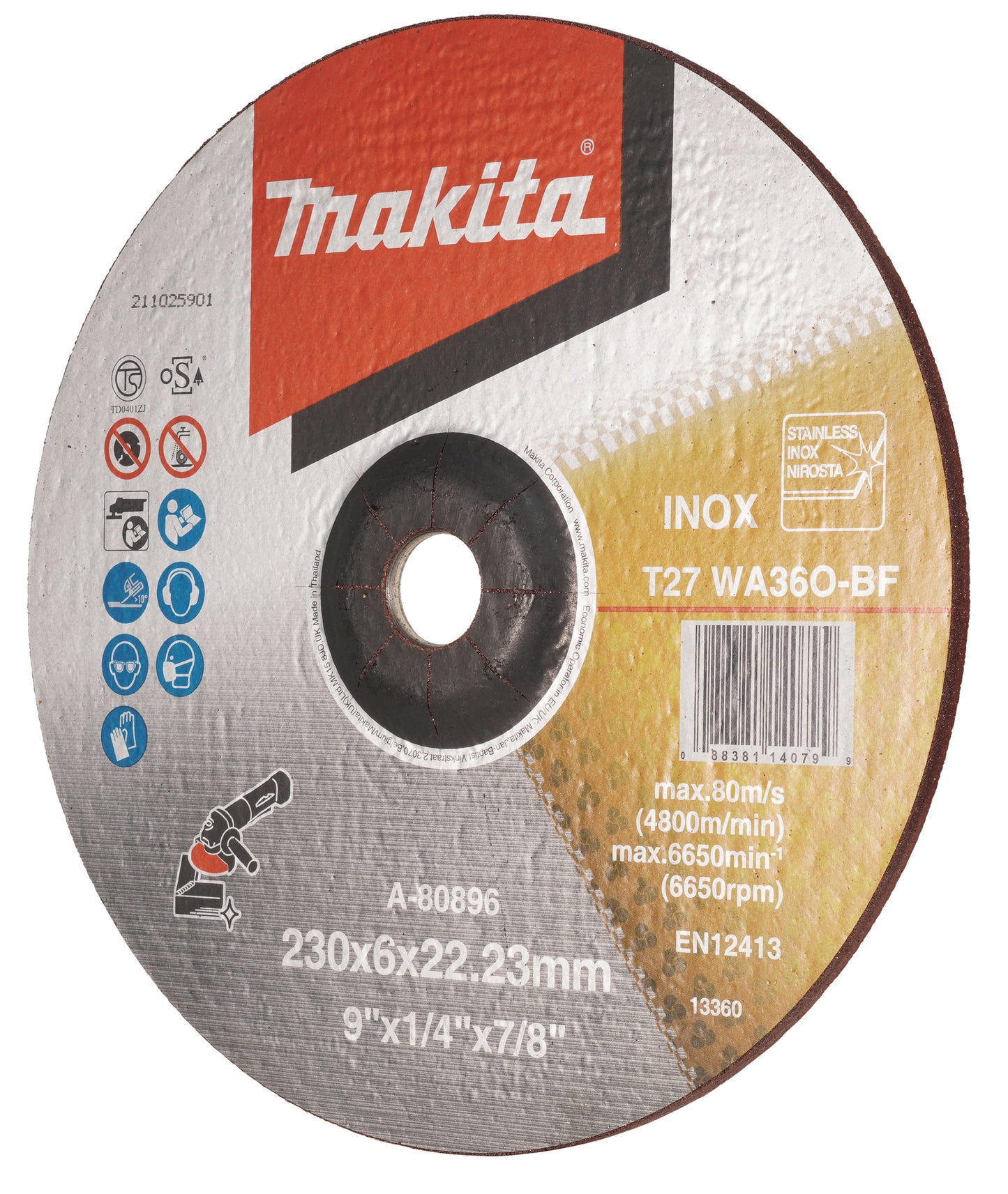 GRINDING WHEEL FOR METAL 230X6X22 MM A24P